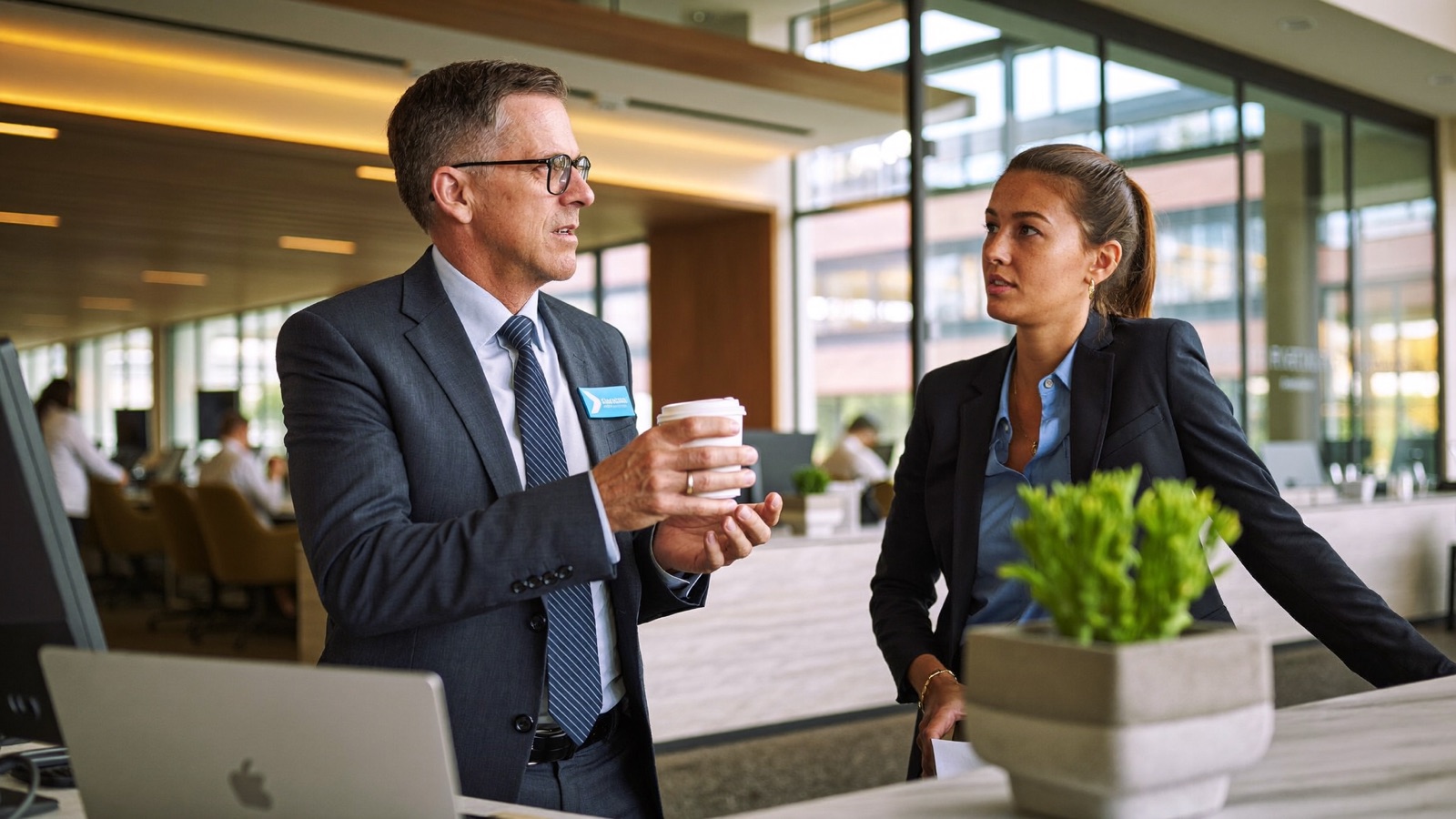 Banking professionals in a branch office